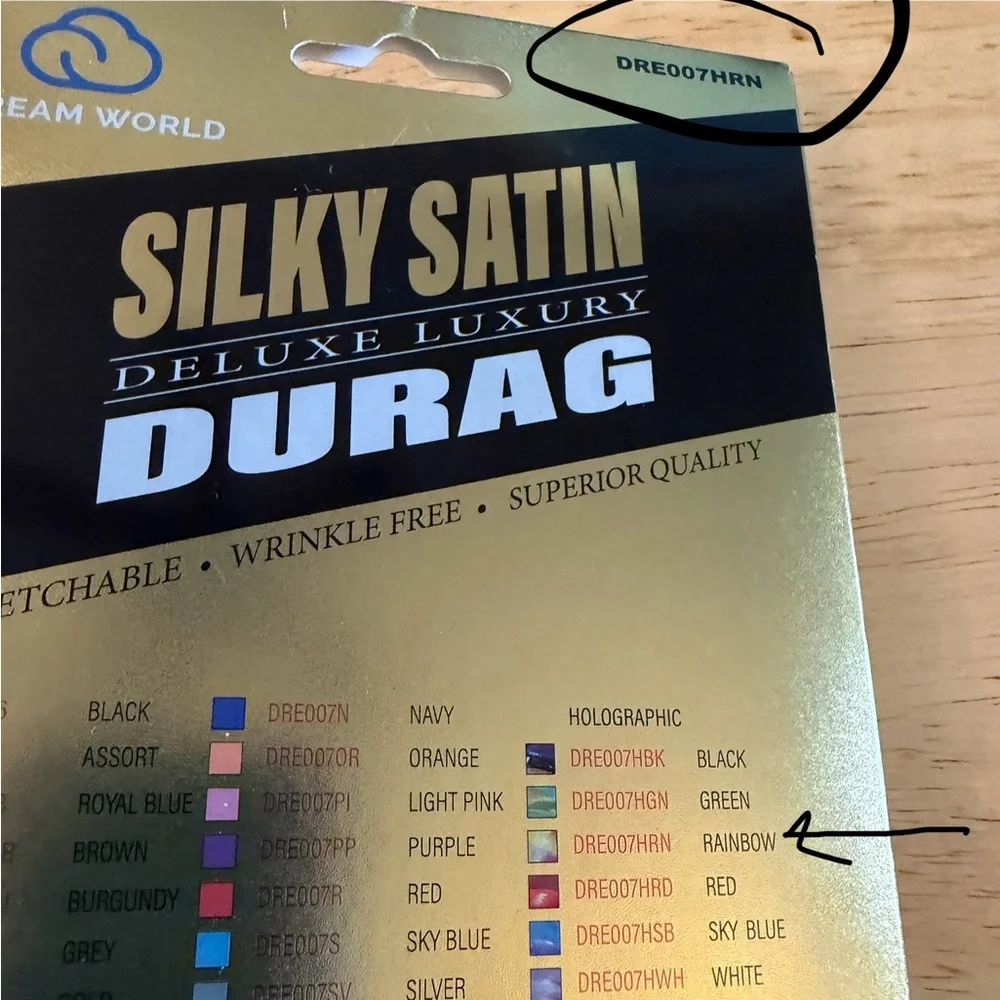 Silky Satin Durag - Rainbow Holographic Pattern, NWT - Picture 4 of 4